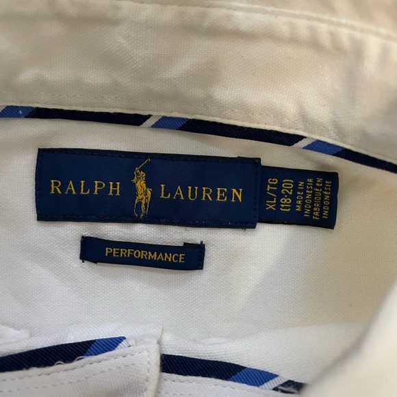 All White Ralph Lauren button-down Polo Shirt (M) - Picture 5 of 6